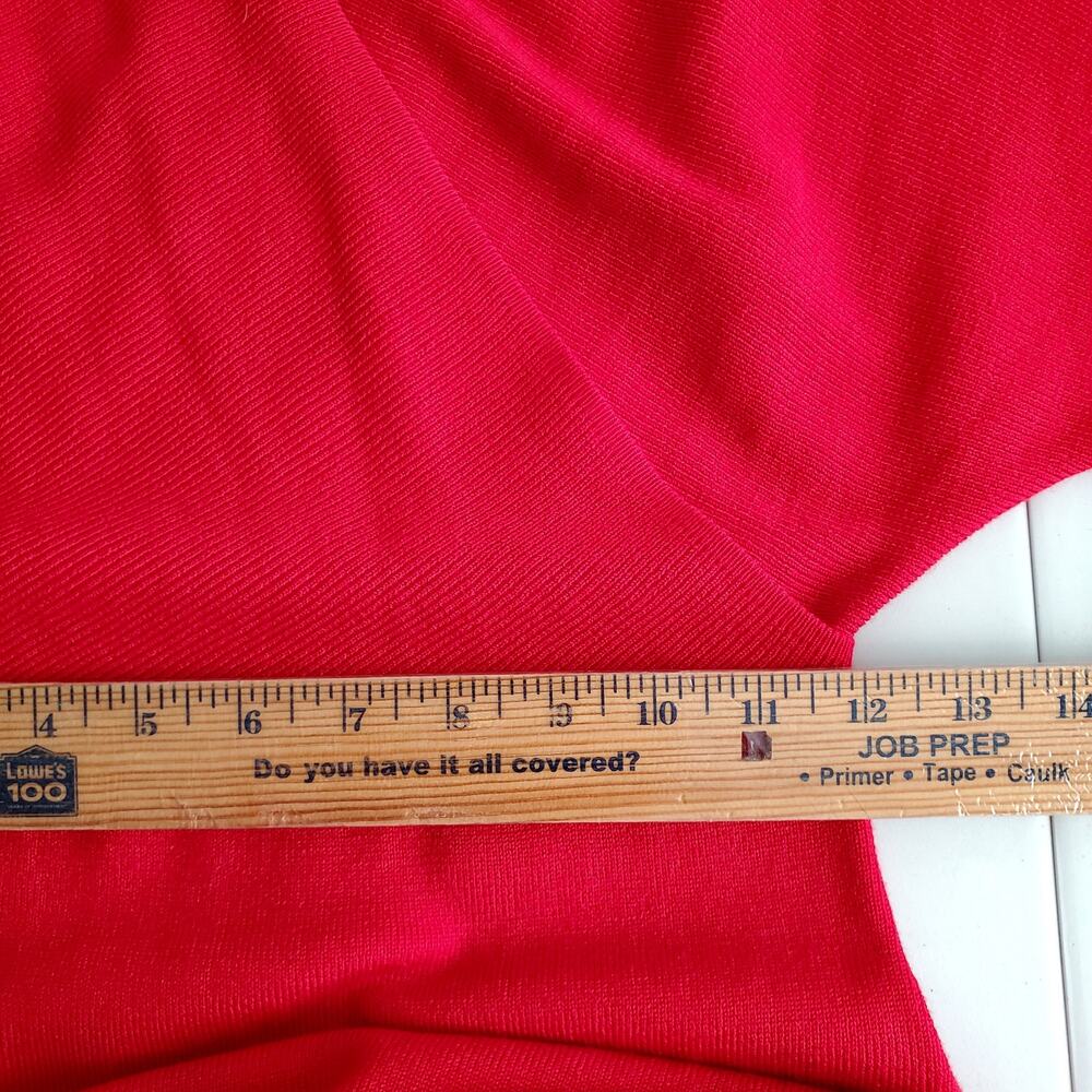 Classic Red LBD Sweater Midi Dress S Holiday Cocktail Bodycon Sexy Cozy NEW - Picture 6 of 13
